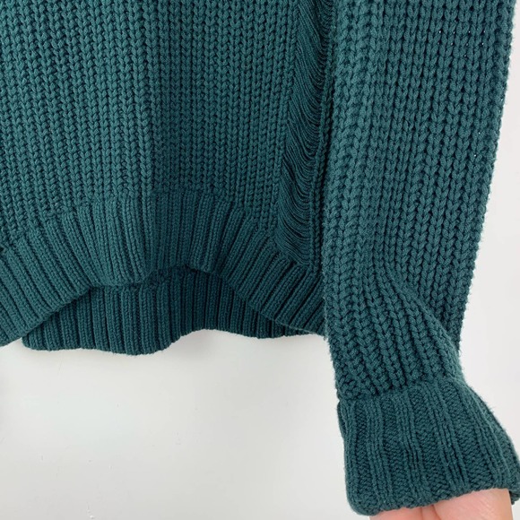 Express Turtleneck Knit Sweater Teal Forest Hunter Green Holiday Party Winter - Picture 3 of 6